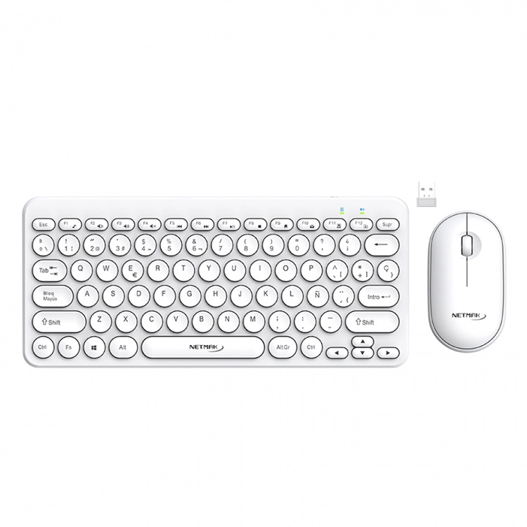 Combo Netmak Inalambrico Teclado + Mouse Blanco Art.NM-KB850-W